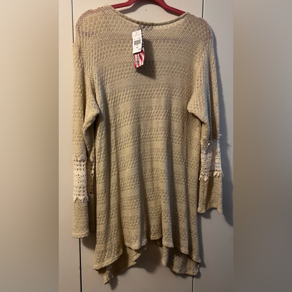 🆕 CAL STYLE BOHO CROCHET SWEATER NWT (2XL) BEIGE - Picture 2 of 6